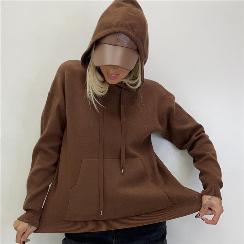 felpa con tasca frontale senza zip comfort